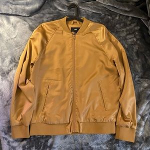 H&M silk gold bomber jacket